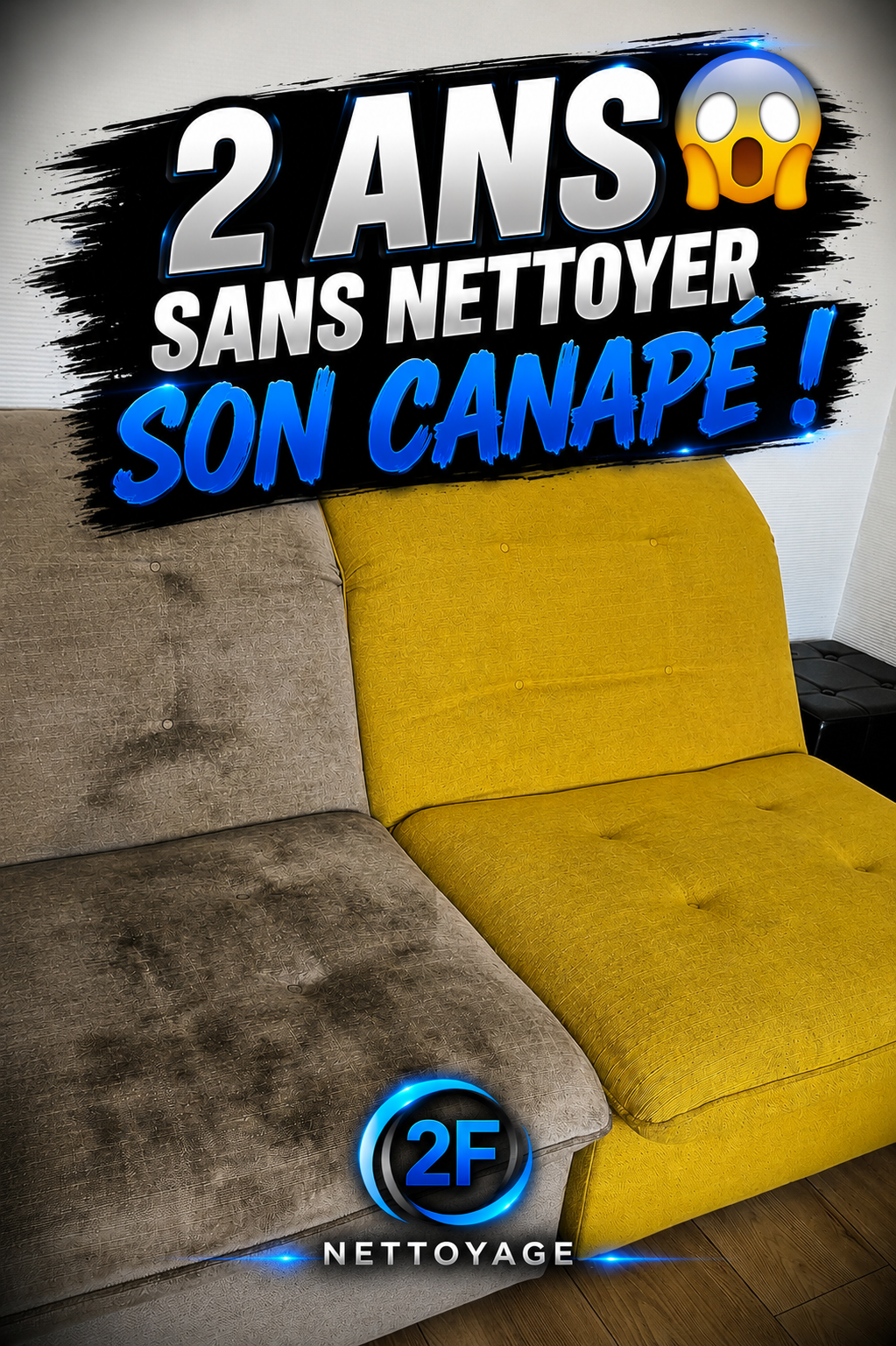 Avant / après : 2 ans sans nettoyer son canapé